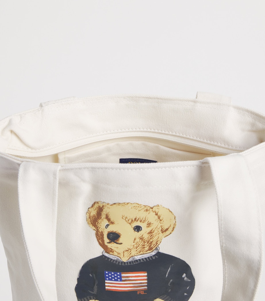 Canvas Polo Bear Tote Bag W3Y NATURAL Image 3