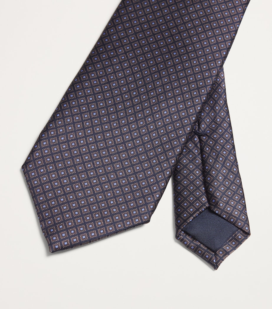 Silk Patterned Tie 030 DARK BROWN EBONY Image 4