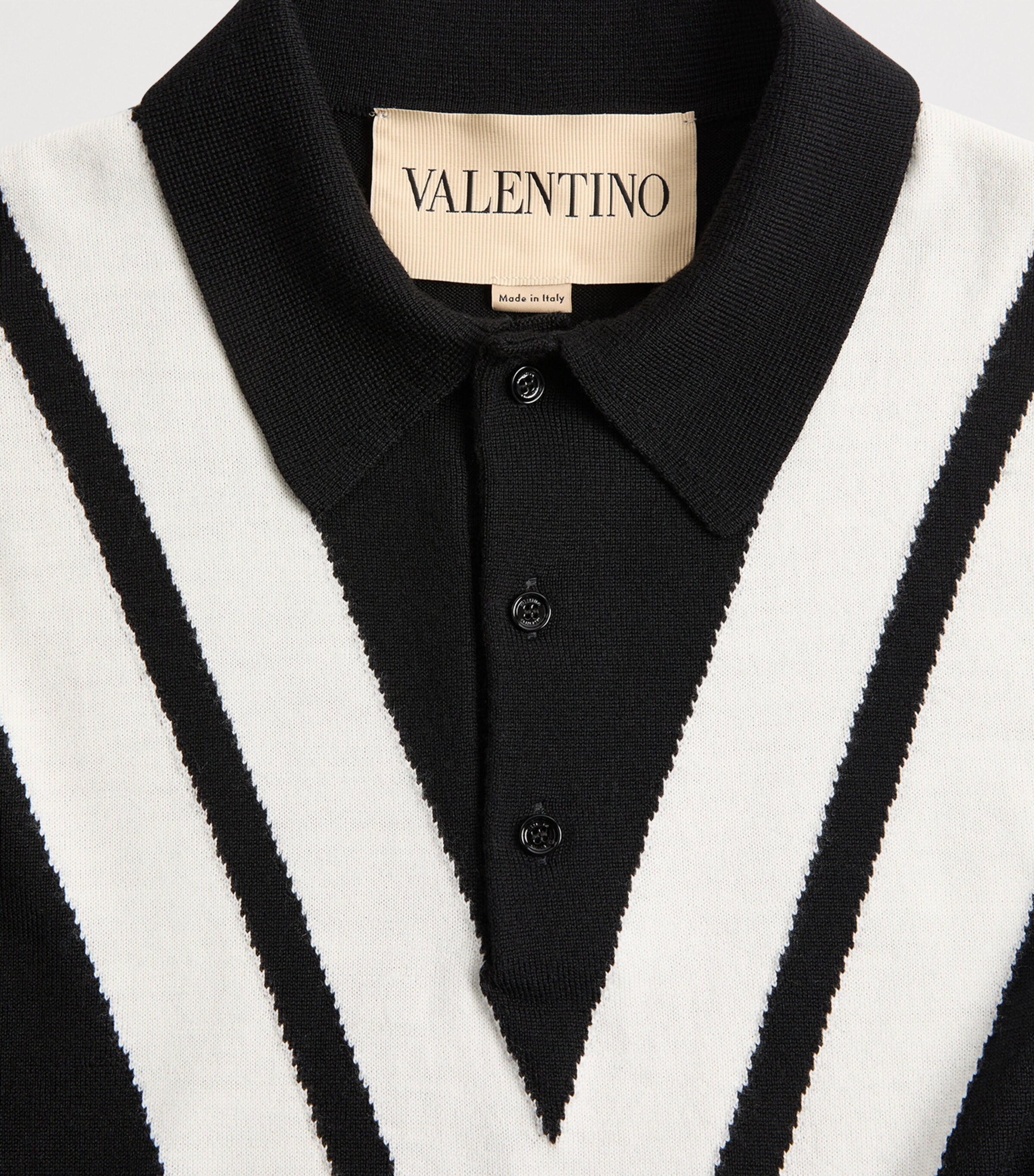 Valentino Garavani Mens Virgin Wool Logo Polo Shirt Image 7