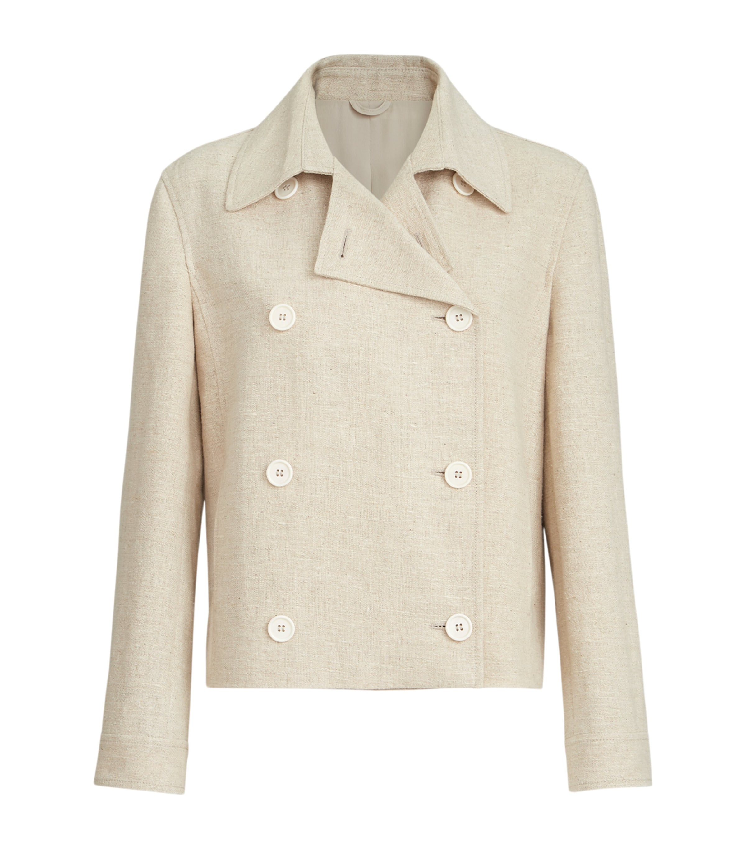 Linen-Blend Pea Coat C001 Image 1