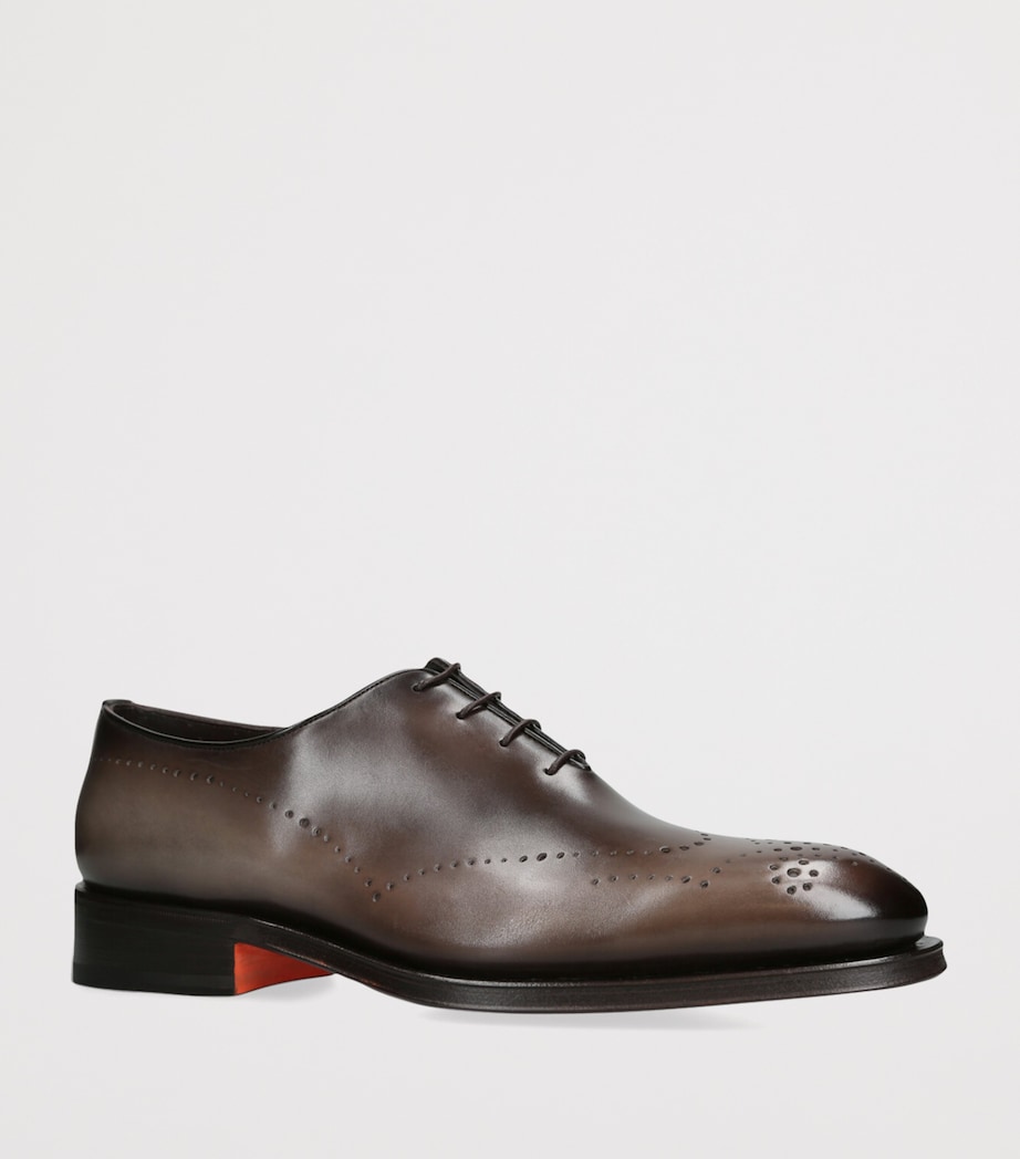 Leather Patina Wholecut Oxford Shoes DK.BRN COM Image 3