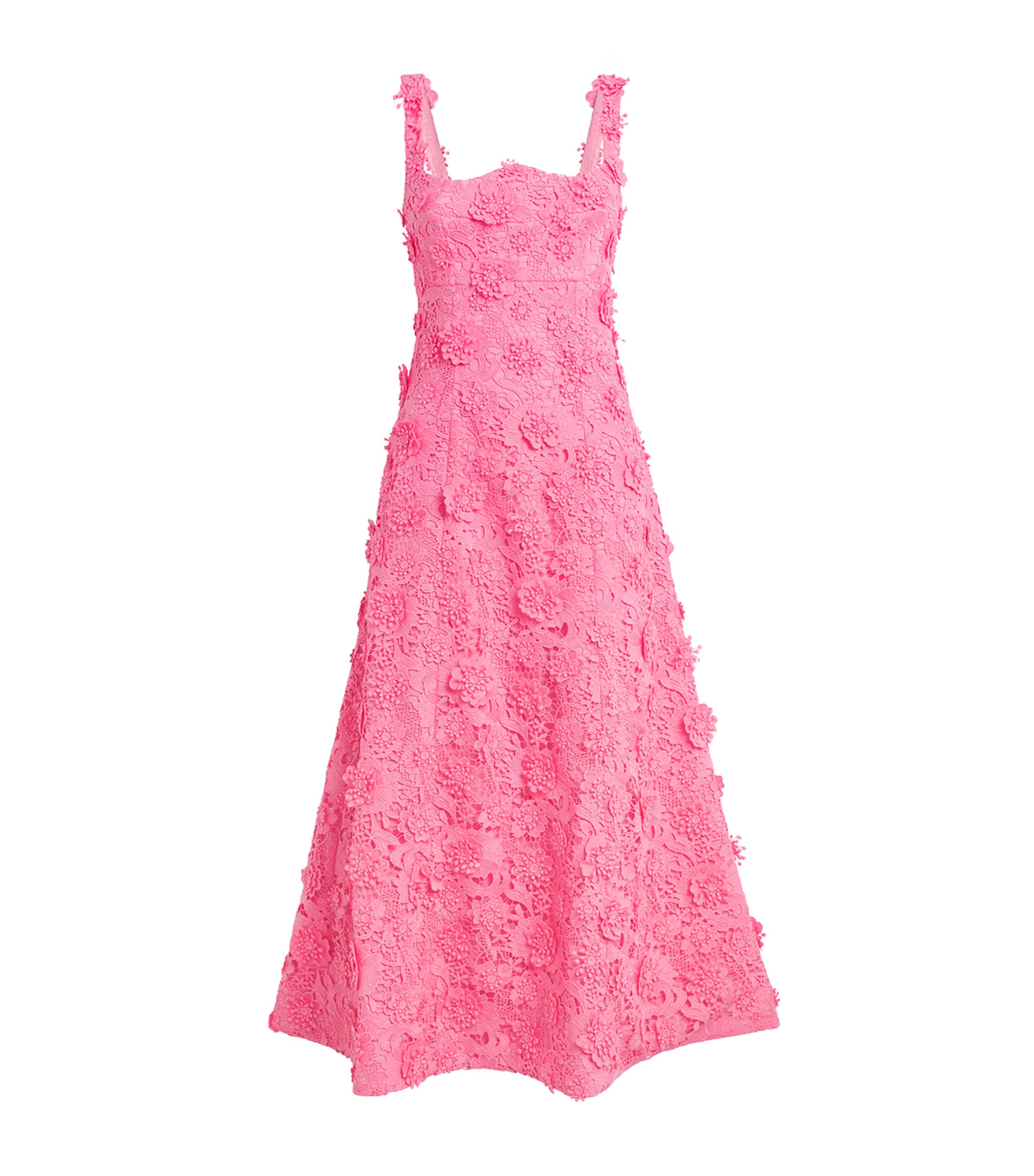 Leo Lin Lace Odette Midi Dress In Pink
