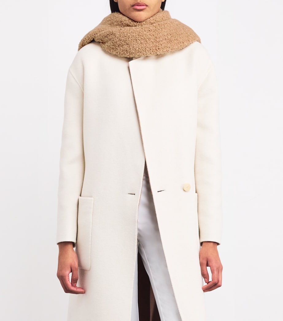 Bouclé Knit Scarf CAMEL Image 4