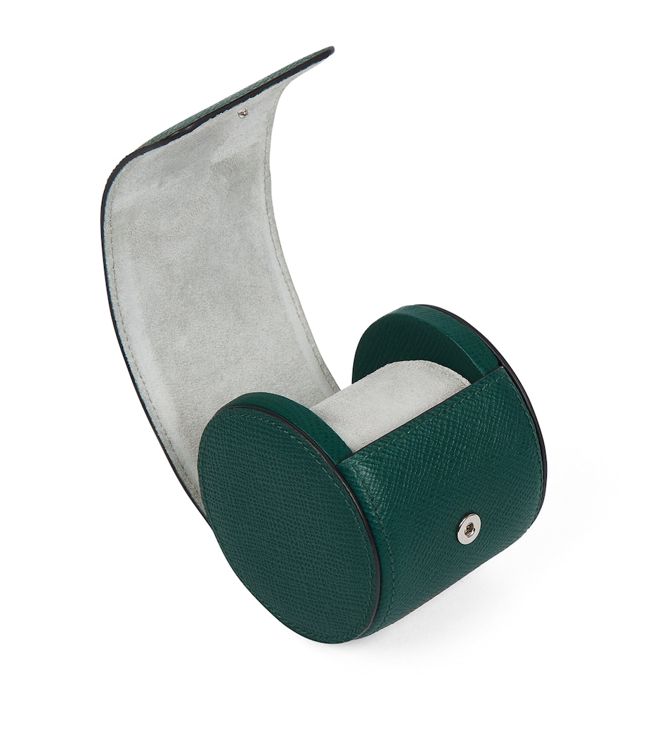 Leather Panama Single Watch Roll FOREST GREEN Image 3