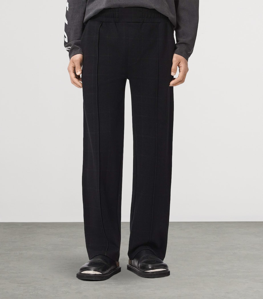 AllSaints Mens Harris Straight Sweatpants Check Black Image 3