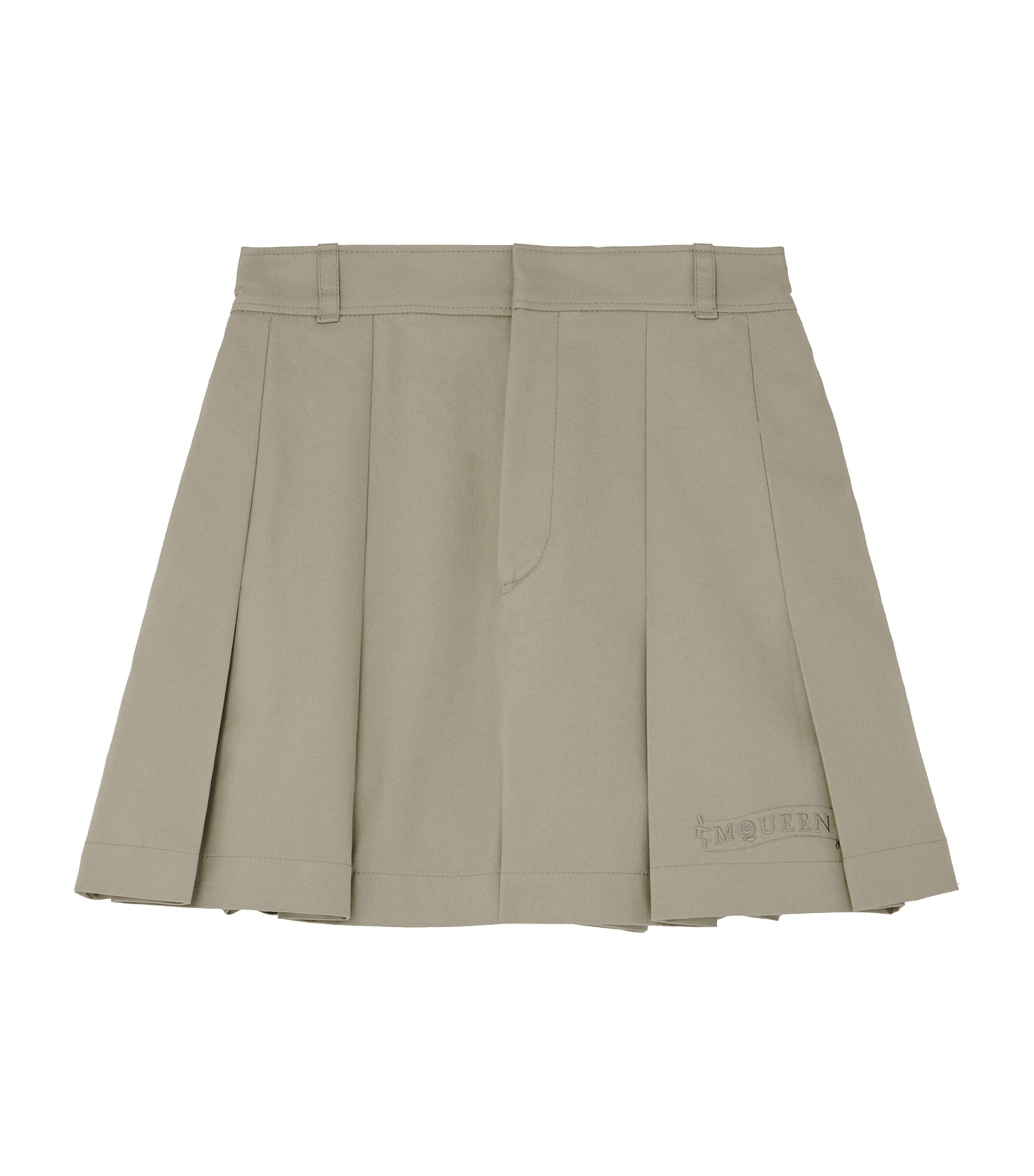 Alexander Mcqueen Pleated Cotton Shorts In Brown