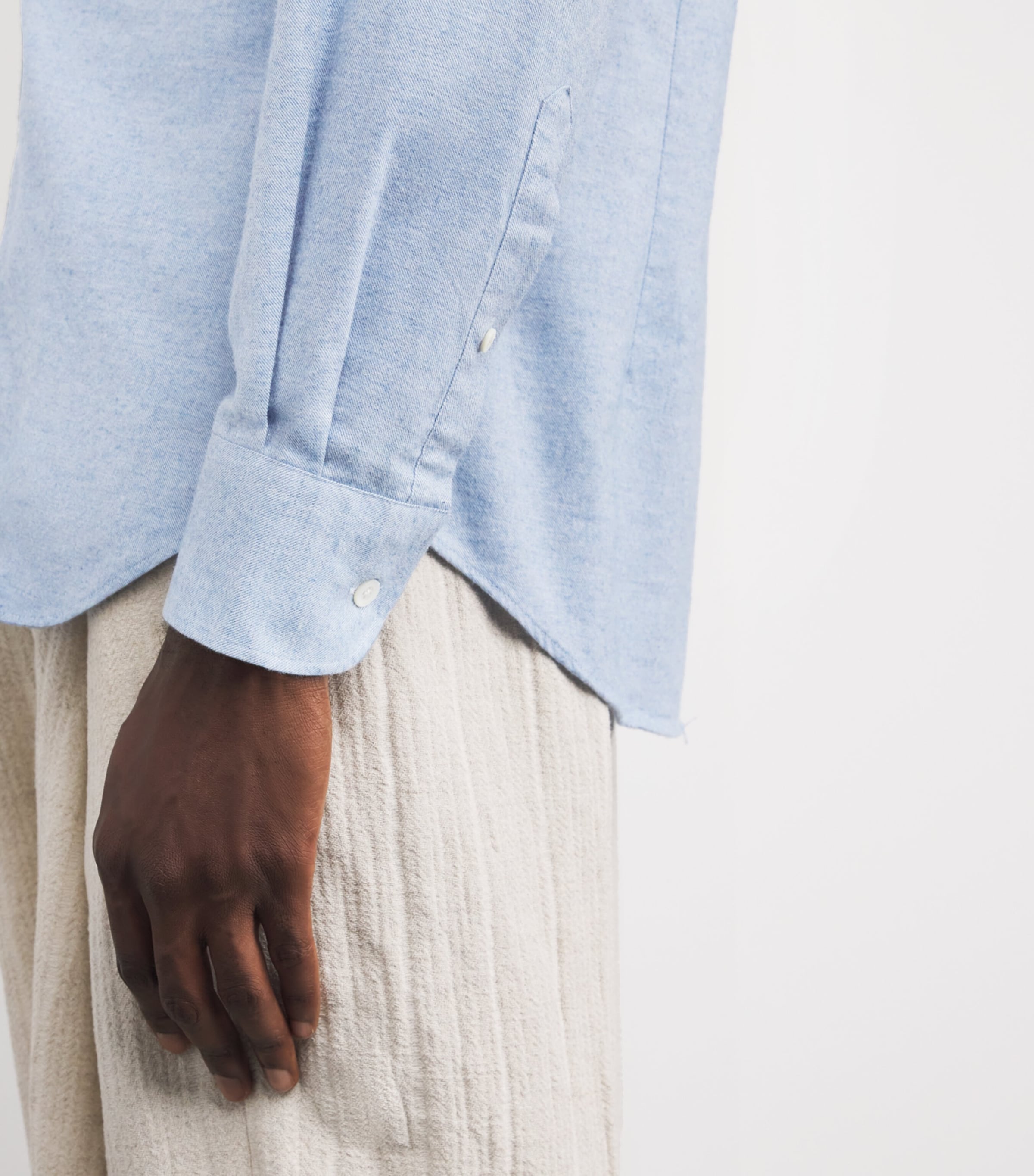 Cotton-Cashmere Shirt 007 DARK CERUOLE Image 6