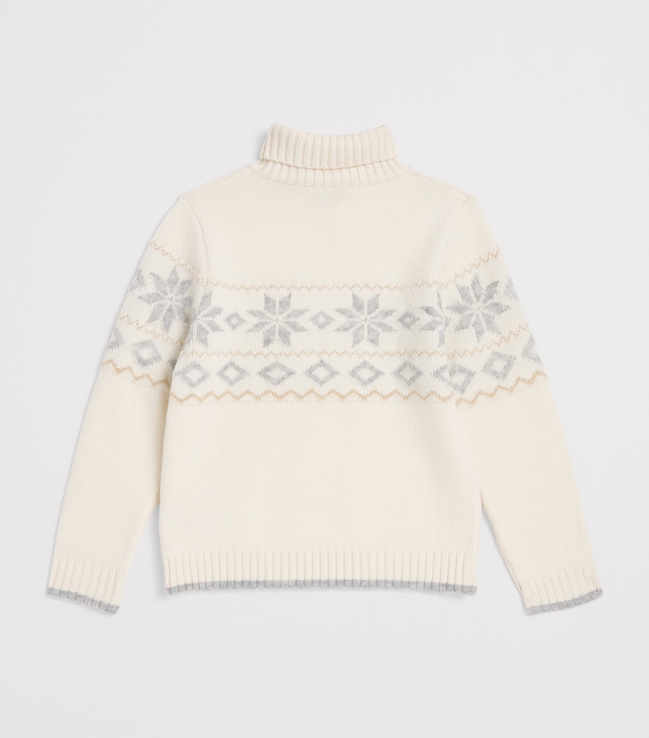 Wool-Blend Snowflake Sweater (4-14 Years) 100GRWHITE/GREY Image 2