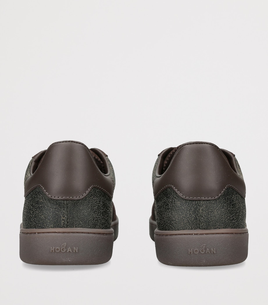 Hogan Leather-Suede Cool Sneakers Dk.brn Com Image 4