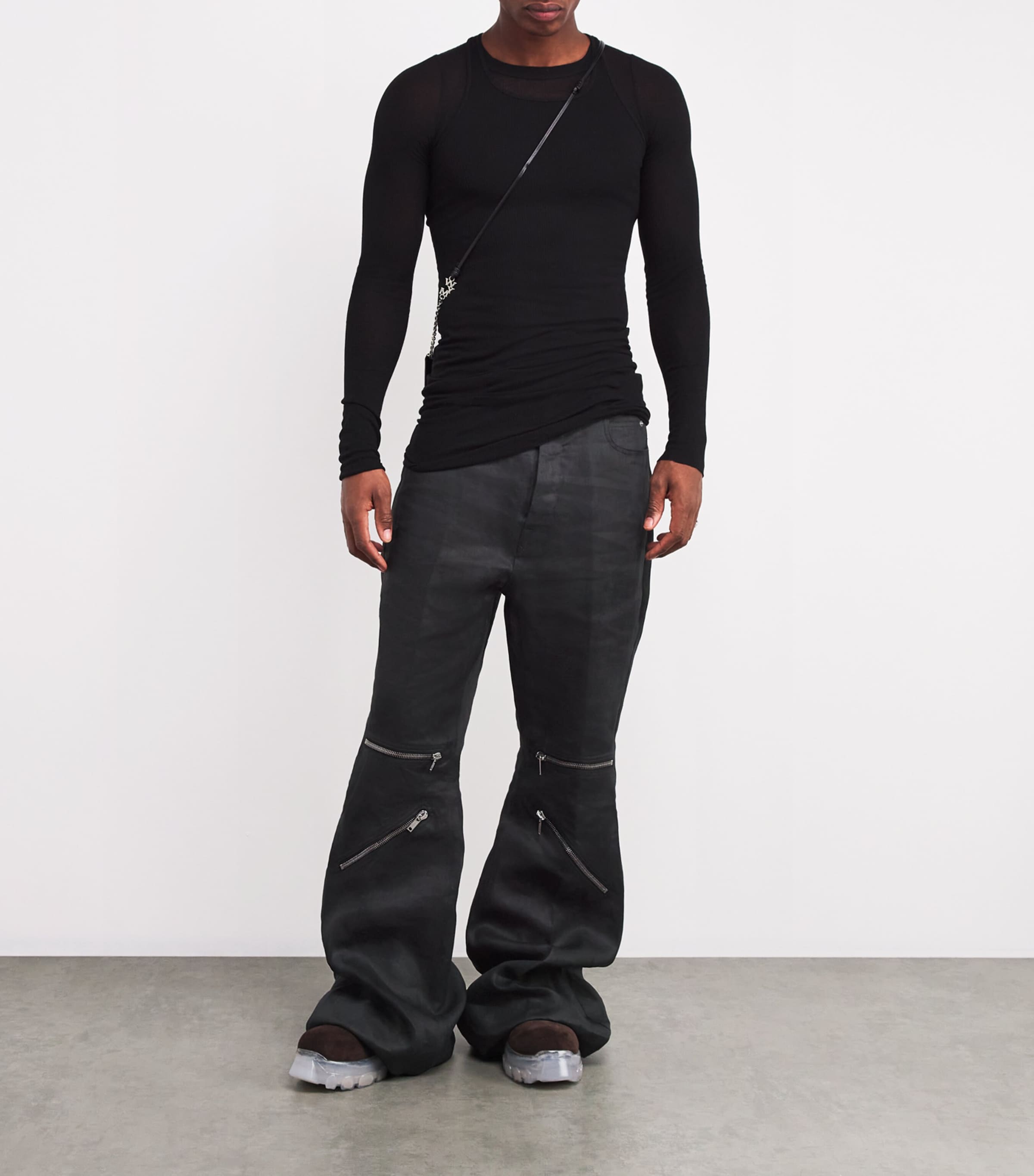 Linen Bolan Cargo Trousers 09/BLACK Image 2