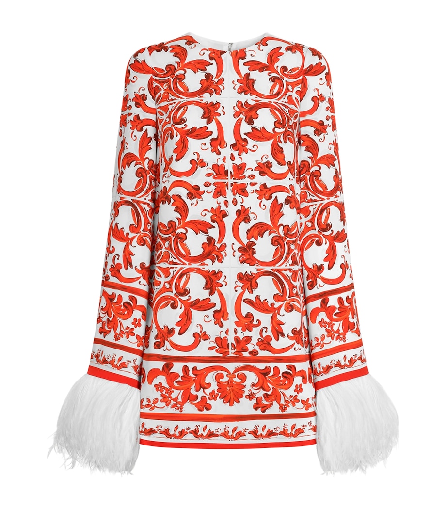 Dolce&Gabbana Womens Silk-Blend Majolica Shift Dress Combined Colou Image 1