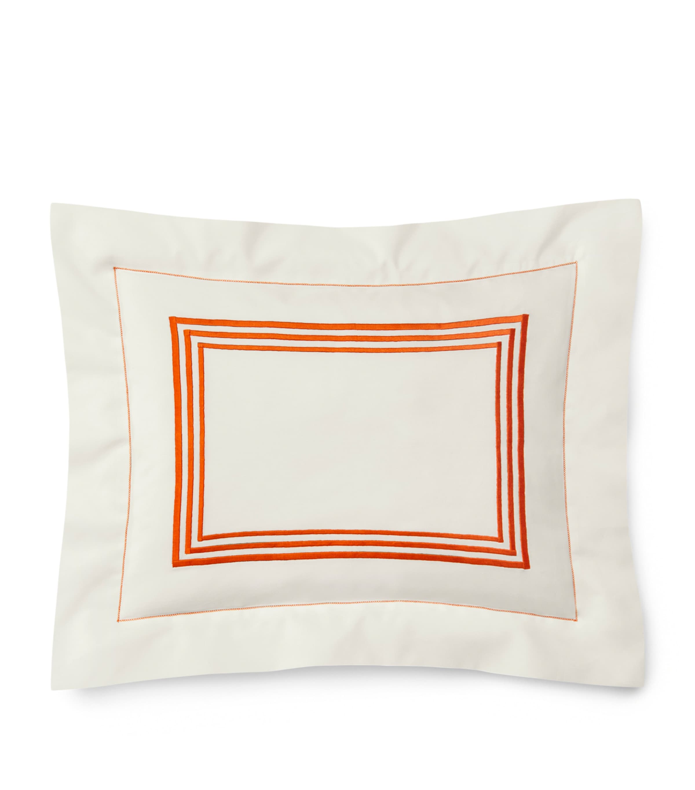 Pratesi Tre Righe Boudoir Pillowcase (30cm x 40cm) Ivory/orange Image 1