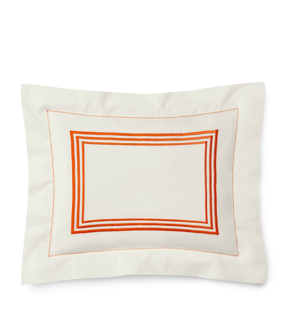 Pratesi Tre Righe Boudoir Pillowcase (30cm x 40cm) Ivory/orange Image 1
