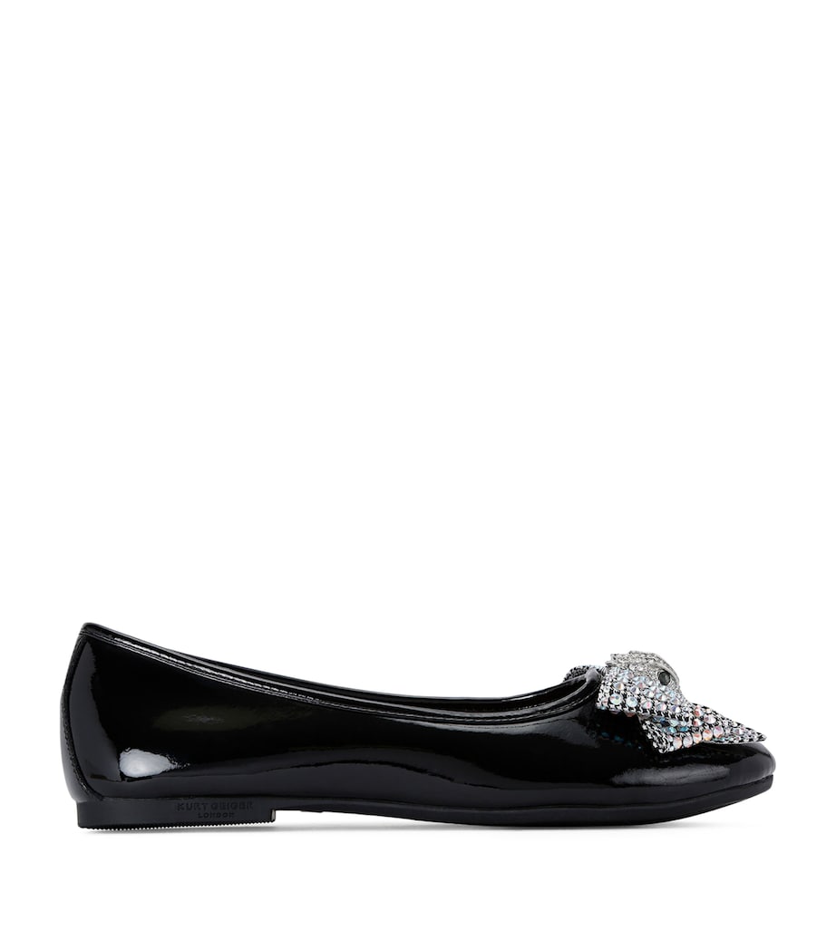 Patent Leather Mini Eagle Bow Ballet Flats BLACK Image 1