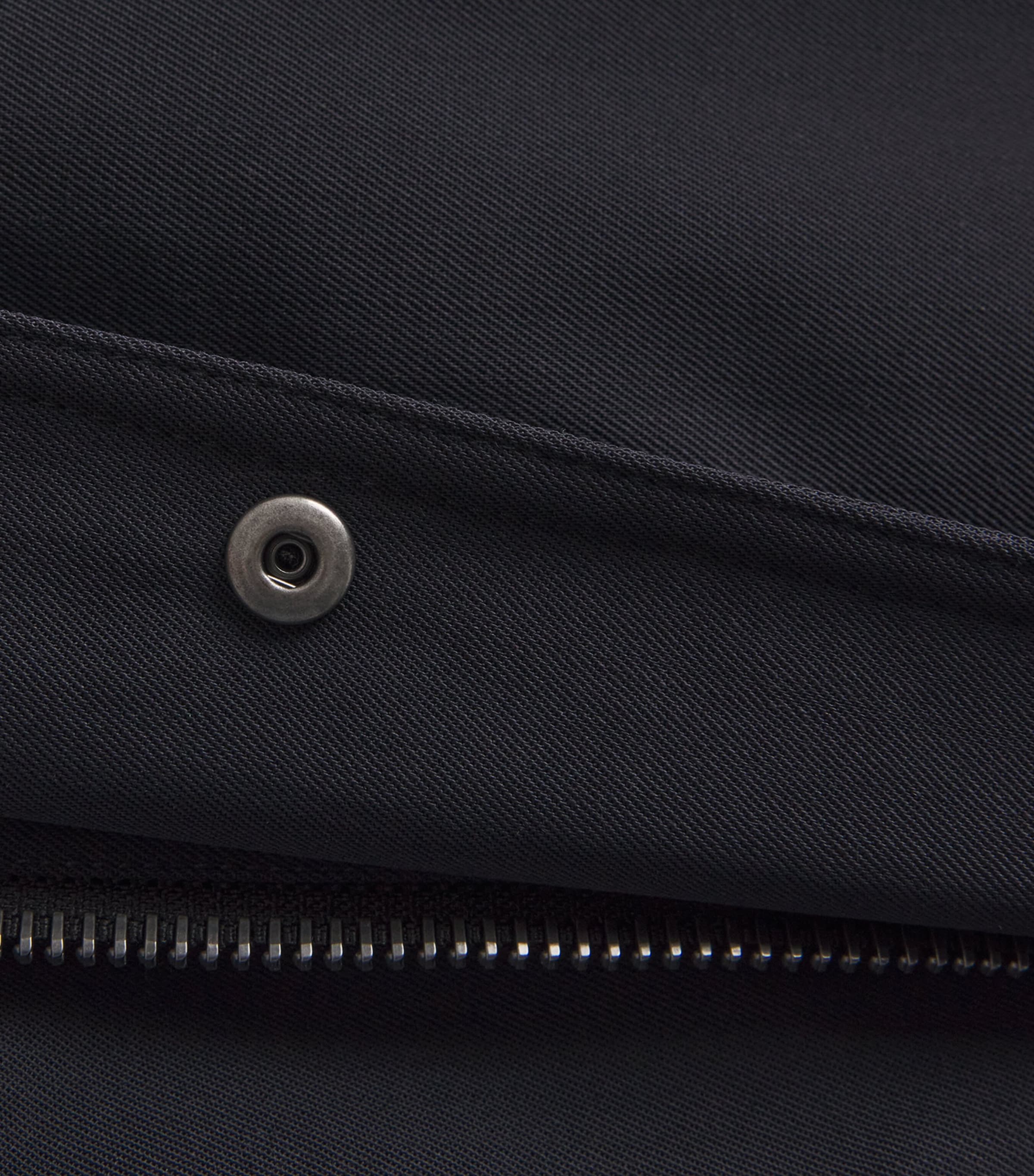 Down Waterproof Shearling-Lined Short Parka A7033 NAVY Image 5