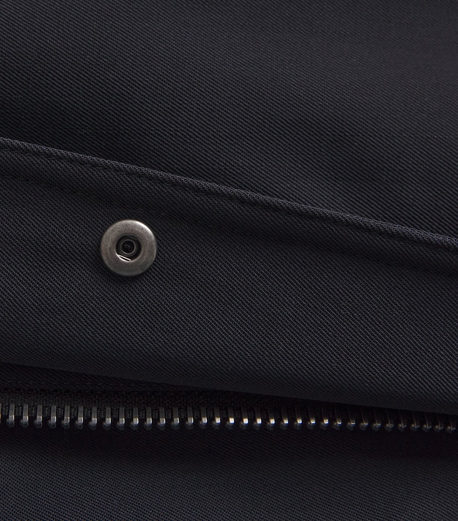 Down Waterproof Shearling-Lined Short Parka A7033 NAVY Image 5