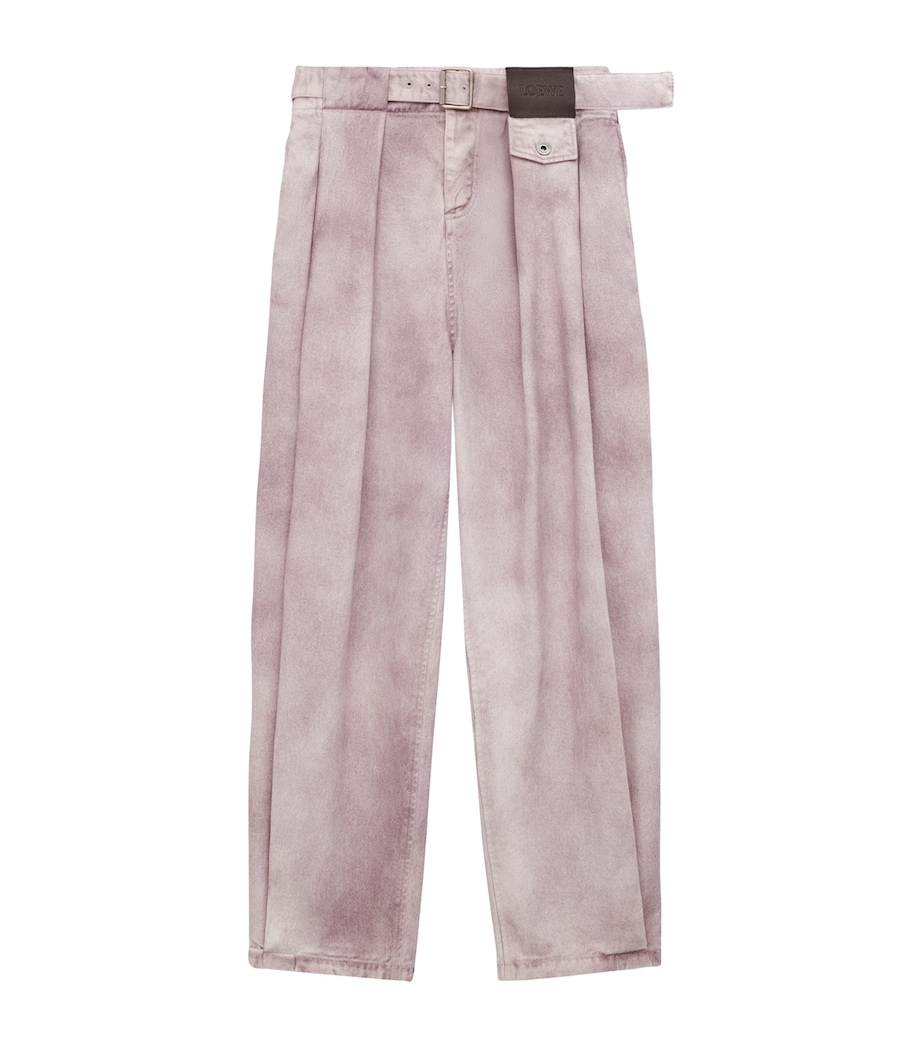 LOEWE Womens Straight Leg Jeans Pink Image 1