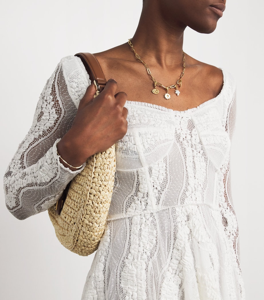 Knitted Swirl Mini Dress WHITE Image 5