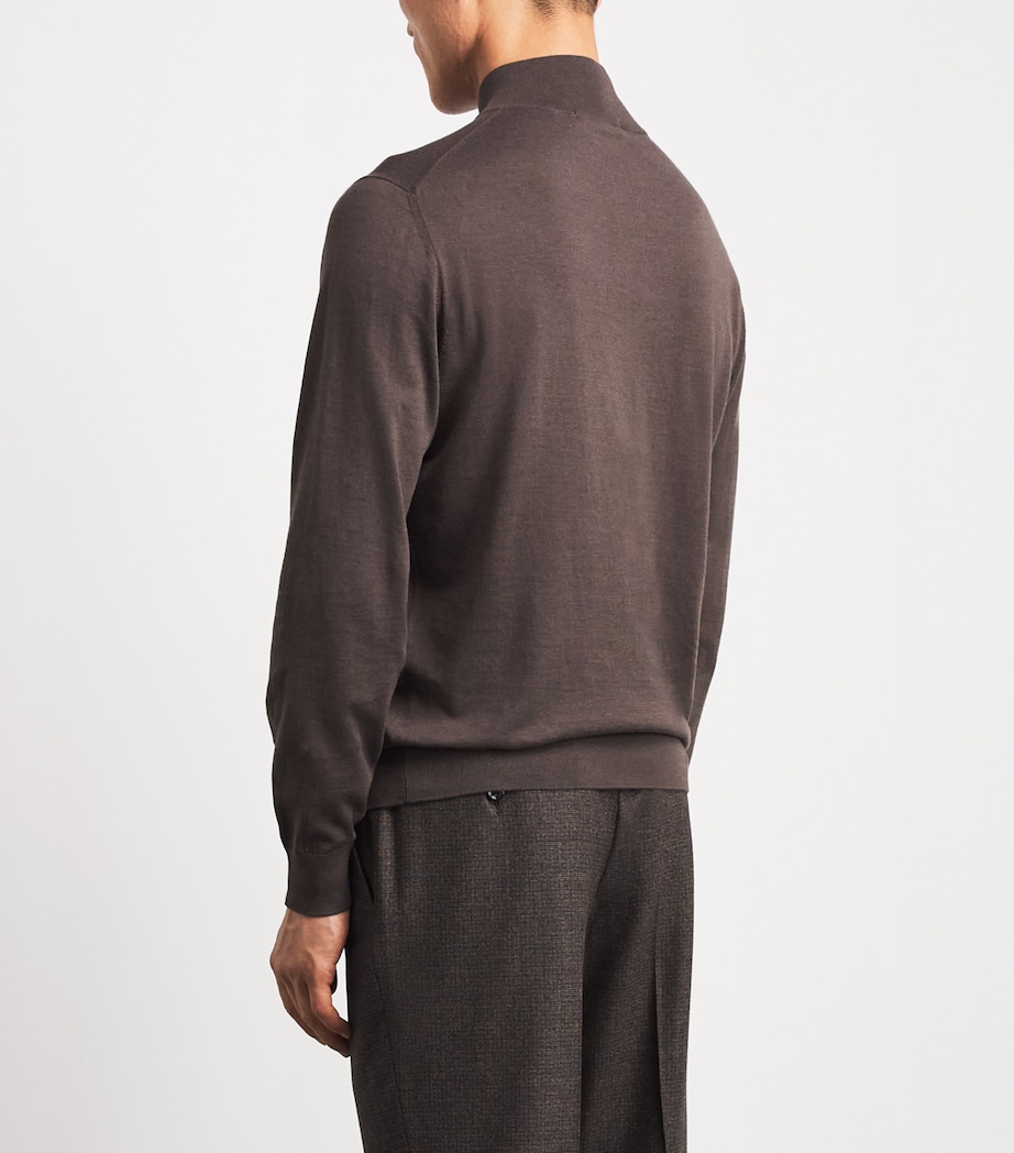 Fioroni Cashmere Mens Sea Island Cotton-Cashmere Quarter-Zip Sweater Image 5