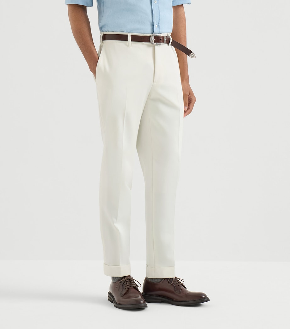 Brunello Cucinelli Mens Cotton-Virgin Wool Gabardine Trousers Image 2