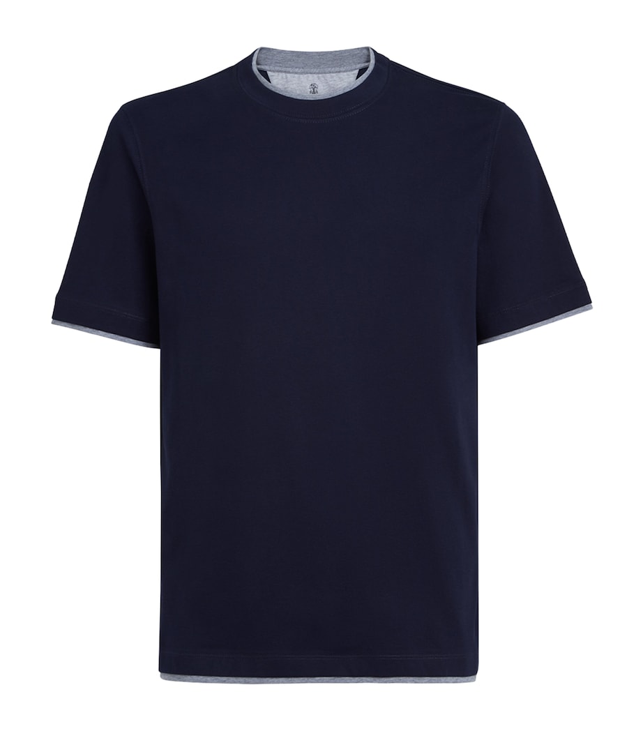 Cotton Faux-Layered T-Shirt CD325 Image 1