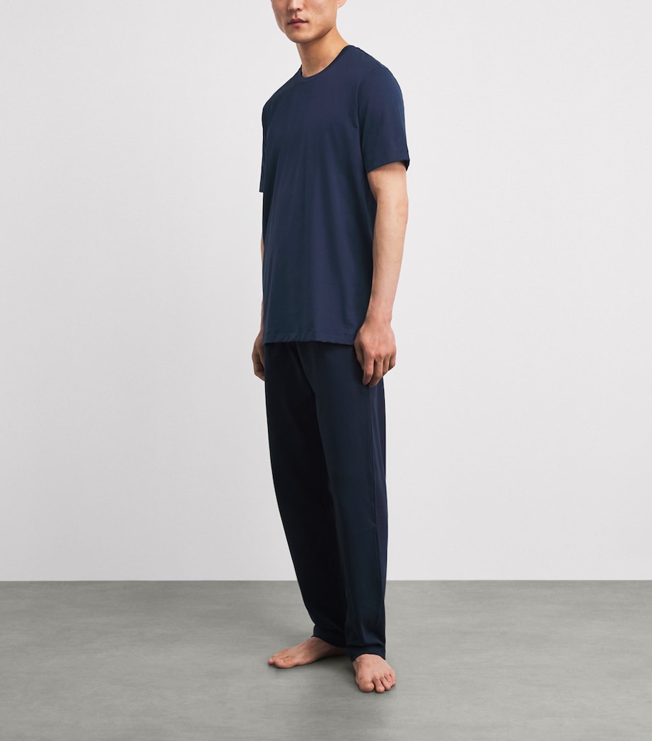 Hanro Mens Cotton Night & Day T-Shirt Deep Navy Image 2