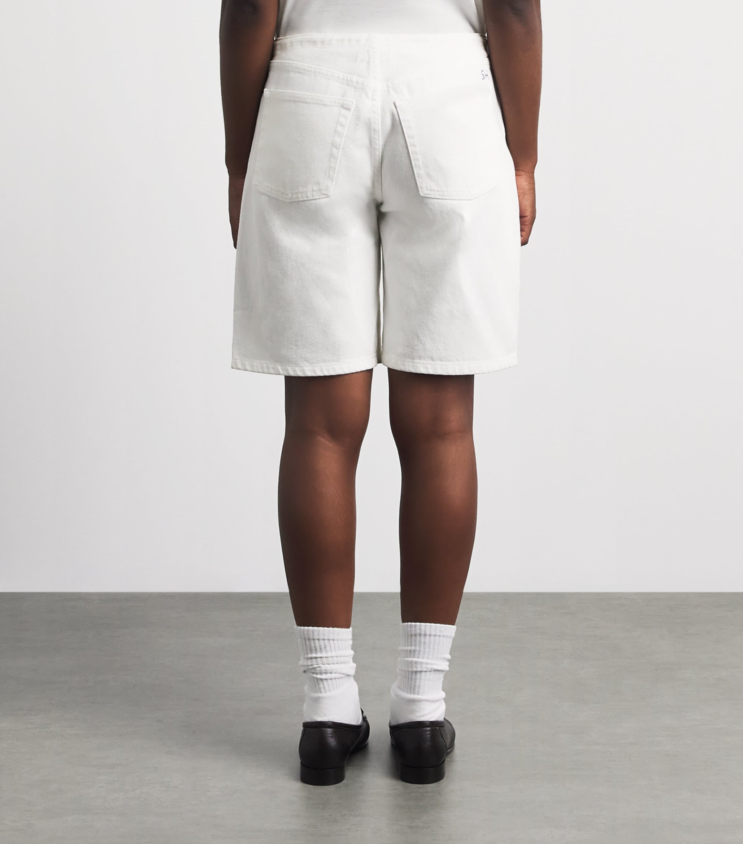 STILL HERE Womens Cool Denim Shorts Milk Image 5
