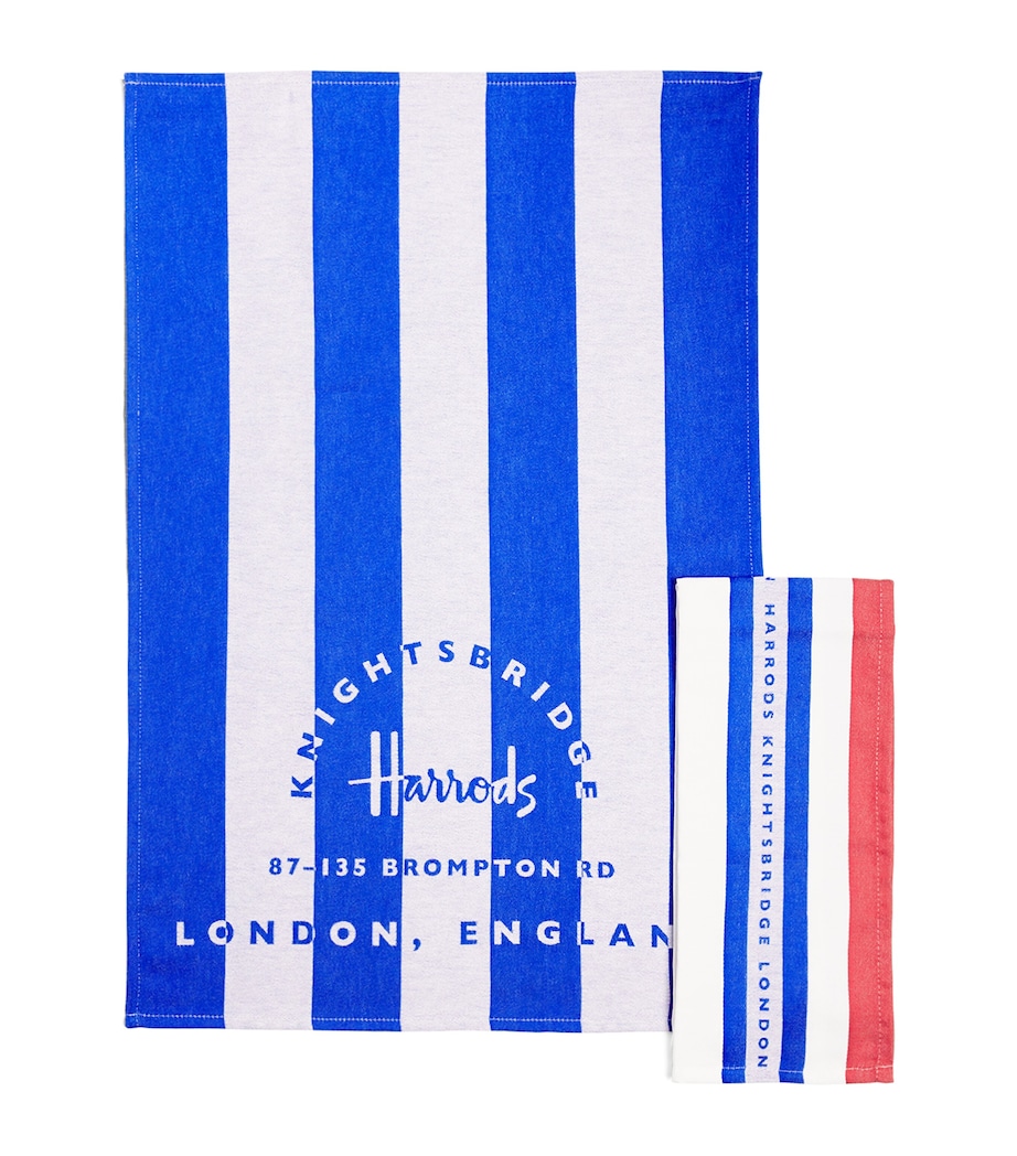 Set of 2 Stripe Tea Towels MULTI Image 1