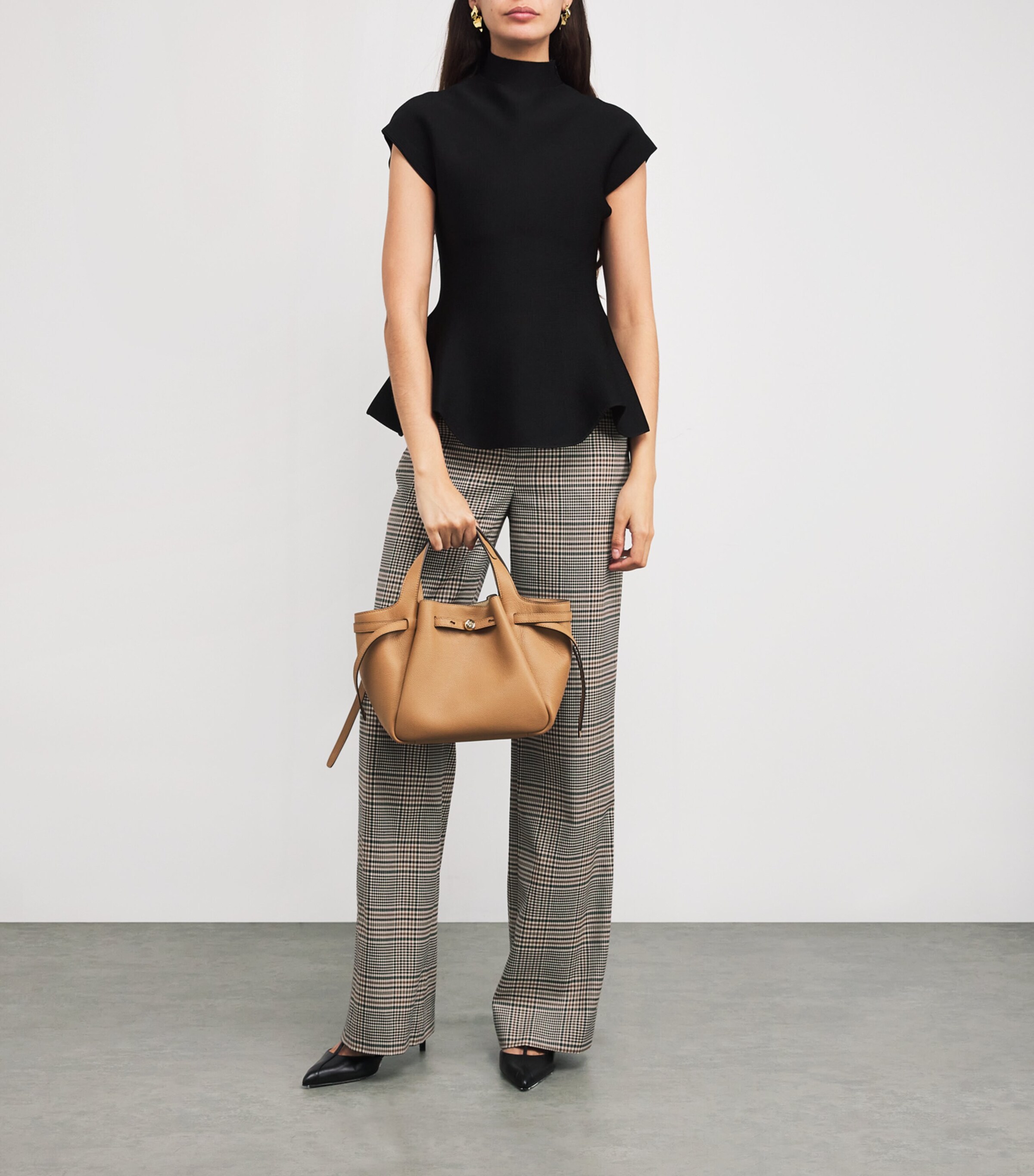 Check Tonelli Tailored Trousers G0216 ECRU/GRN MLTI Image 2