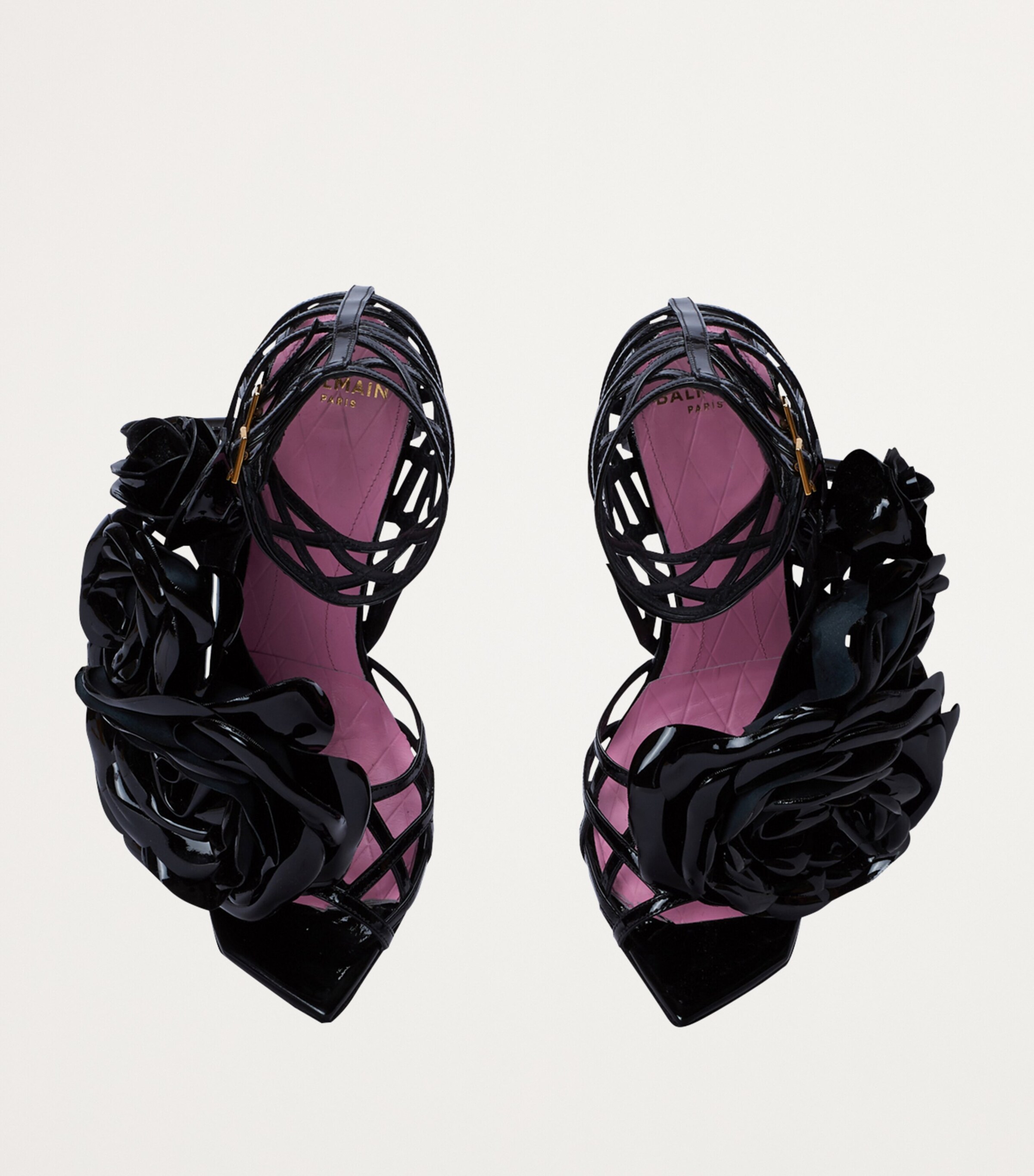 Balmain Black Patent Leather Eden Heeled Sandals 95 | Harrods US