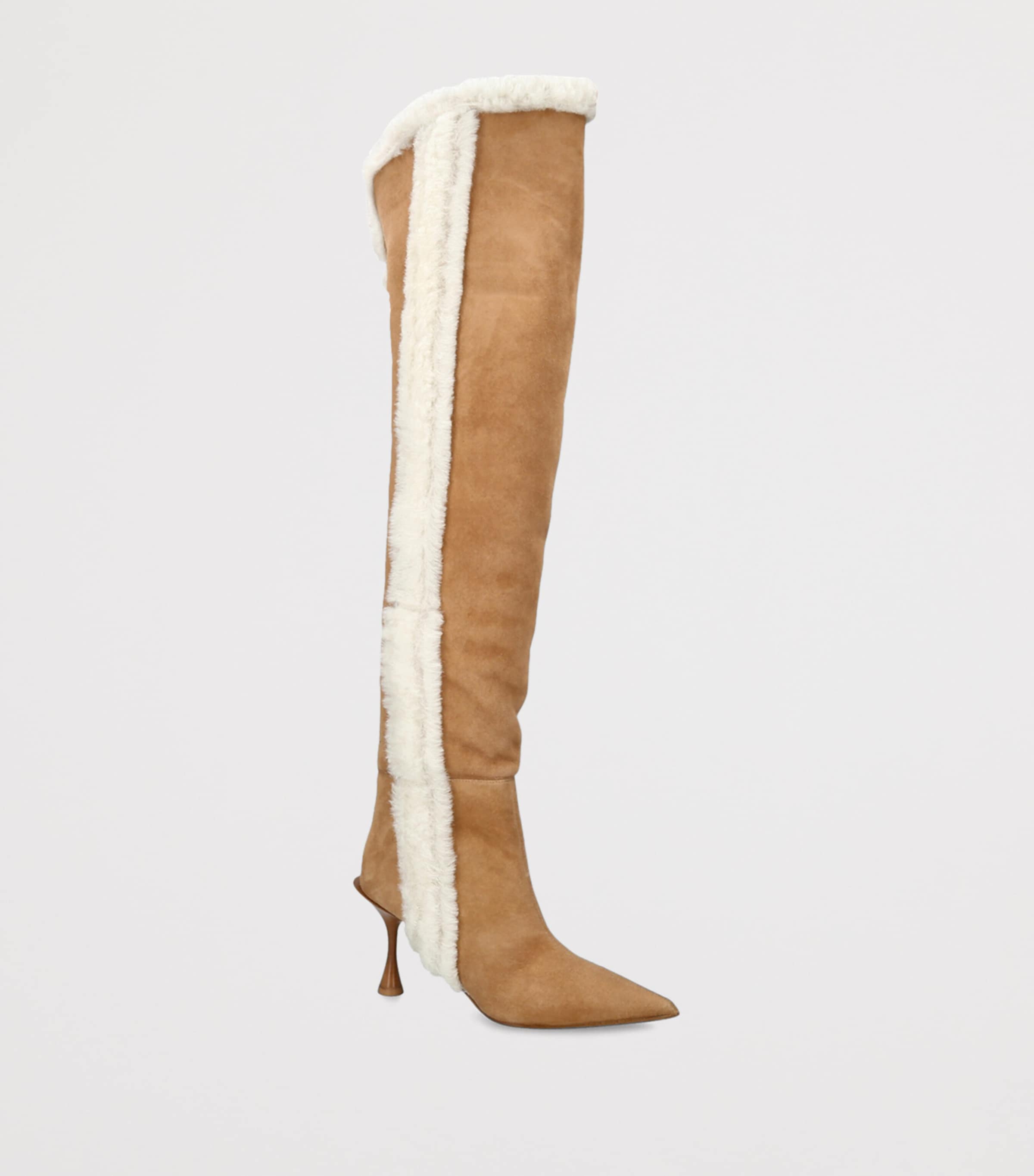 BETZÁBE Suede Bree Over-The-Knee Boots 80 Taupe Comb Image 2