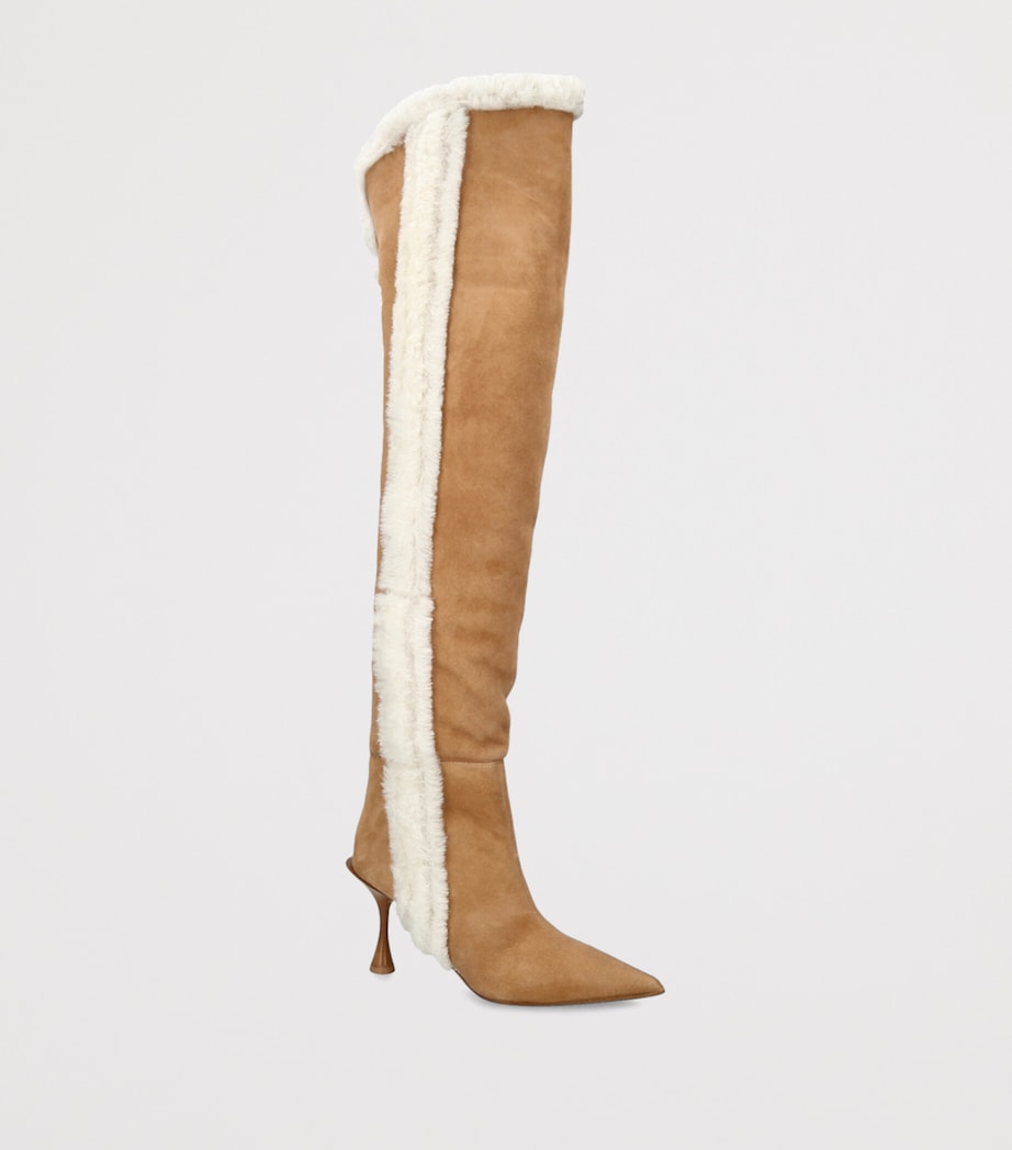 BETZÁBE Suede Bree Over-The-Knee Boots 80 Taupe Comb Image 2
