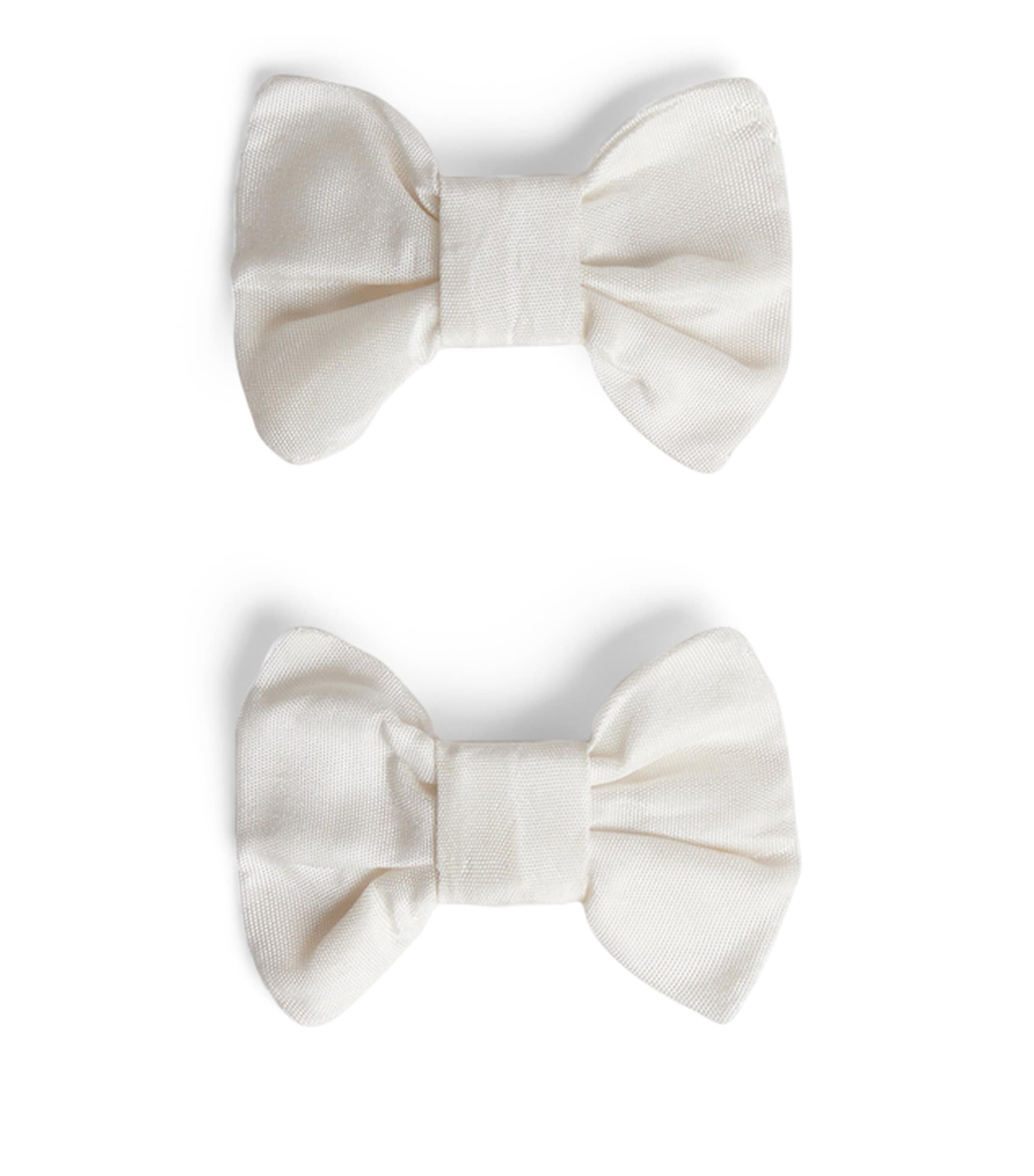 Bonpoint Bow Hair Clips (Set of 2) Blanc Lait Image 1