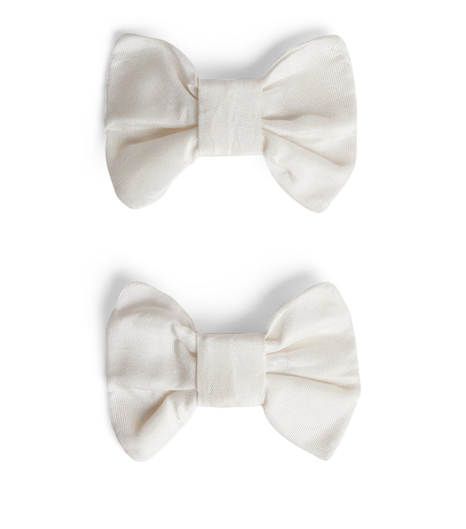 Bonpoint Bow Hair Clips (Set of 2) Blanc Lait Image 1