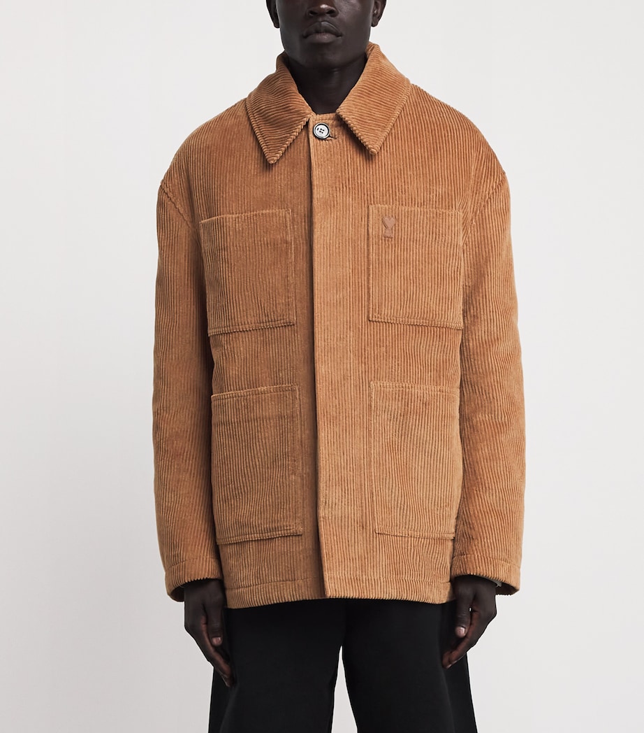 Corduroy Ami de Coeur Field Jacket 280 - CAMEL Image 3