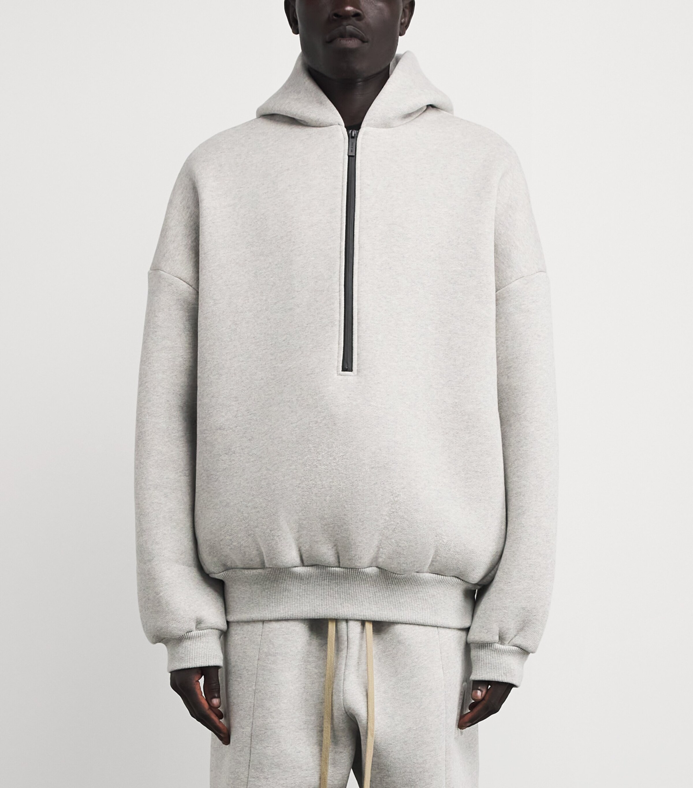 Half-Zip Athletic Hoodie MELANGE GREY Image 3