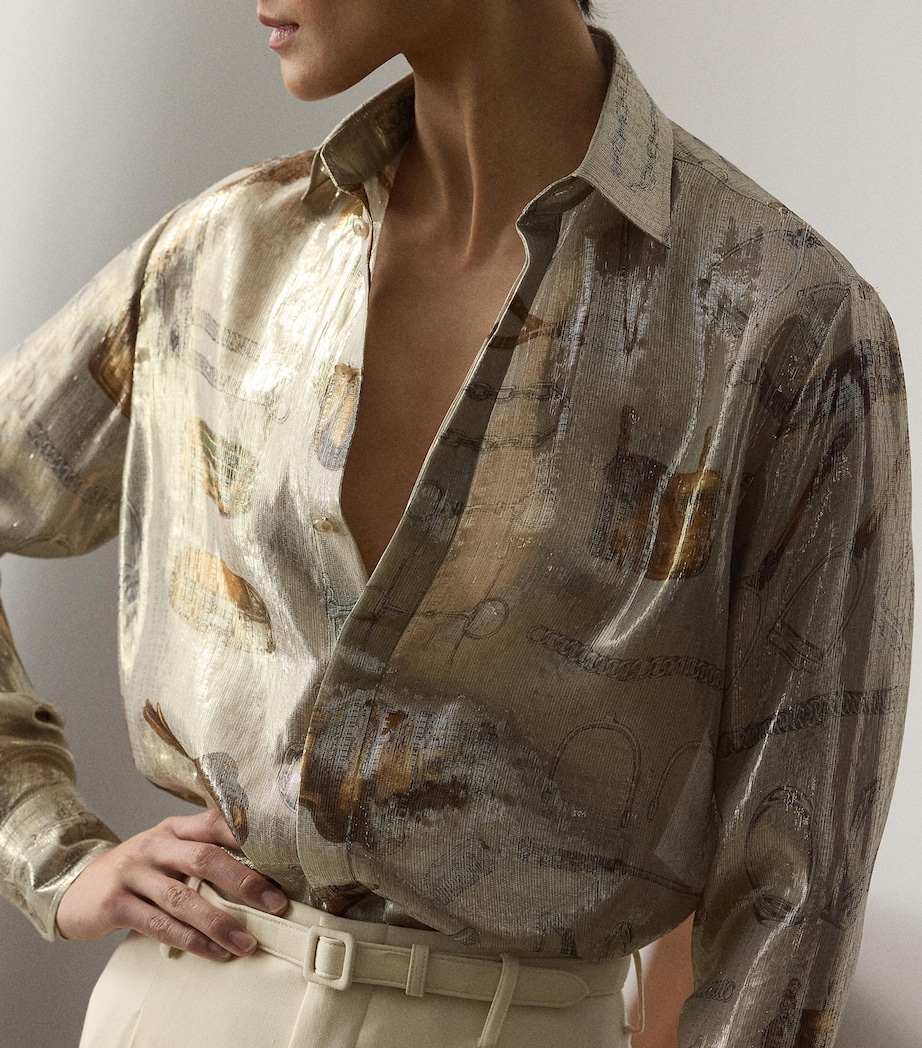 Lamé Equestrian Print Evelina Shirt PALLADIUM MULTI Image 4