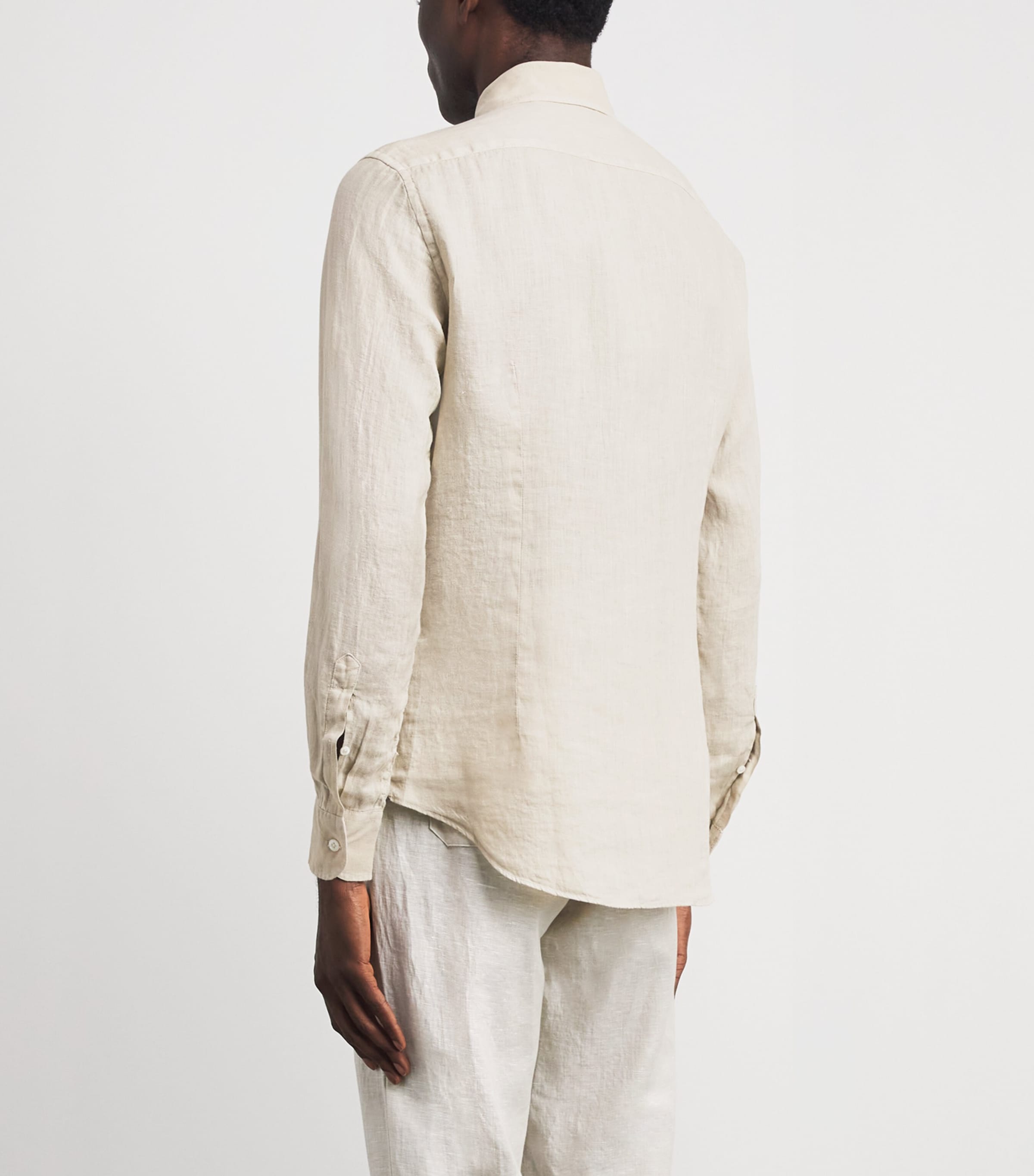Corneliani Mens Linen Shirt Grey Piece Image 5
