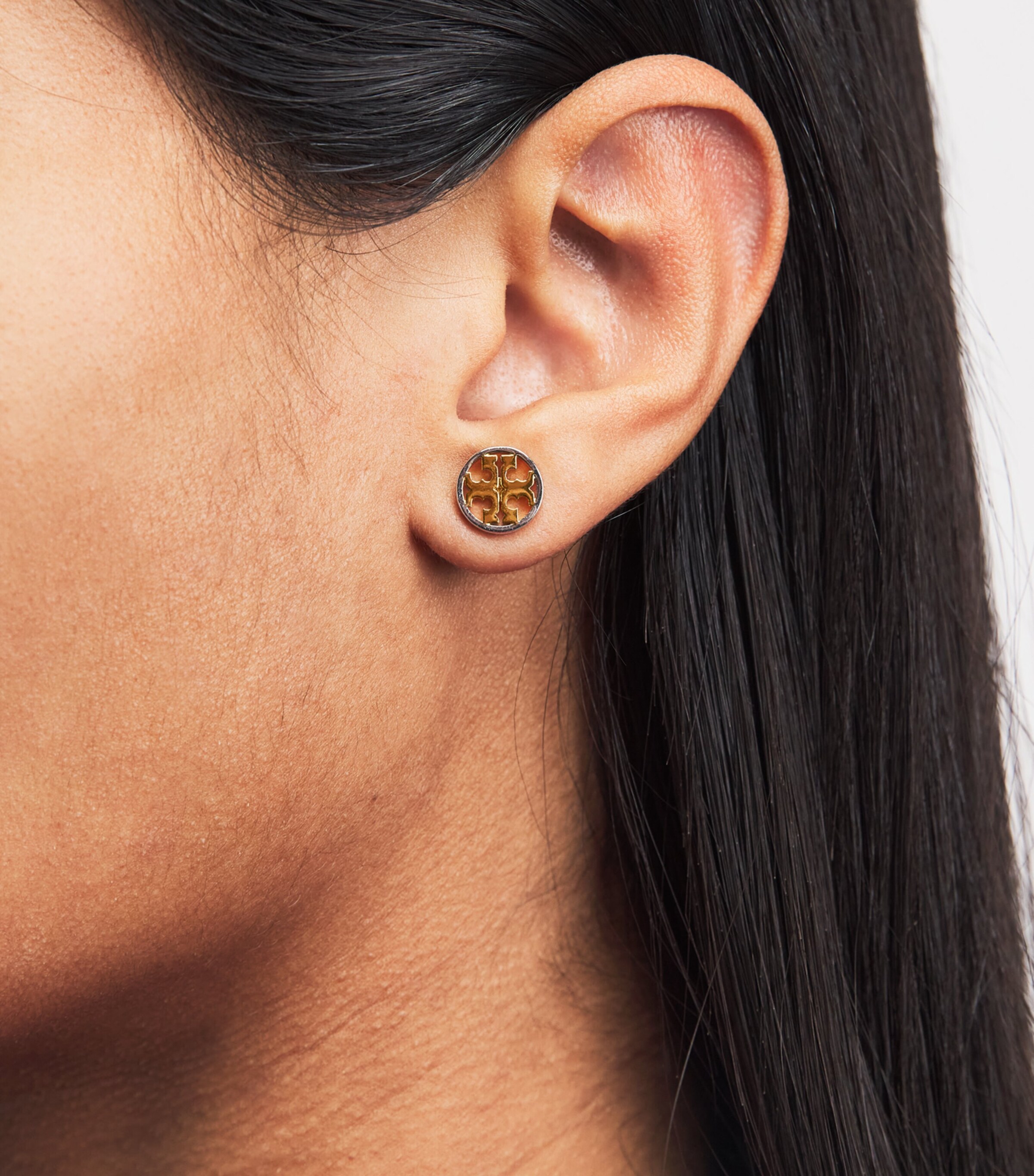 Tory Burch Miller Logo Stud Earrings Tory Gold Image 2
