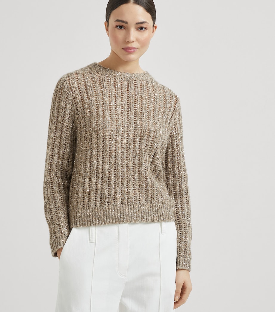Wool-Cashmere-Blend Dazzling Rib Sweater CVA05 Image 2