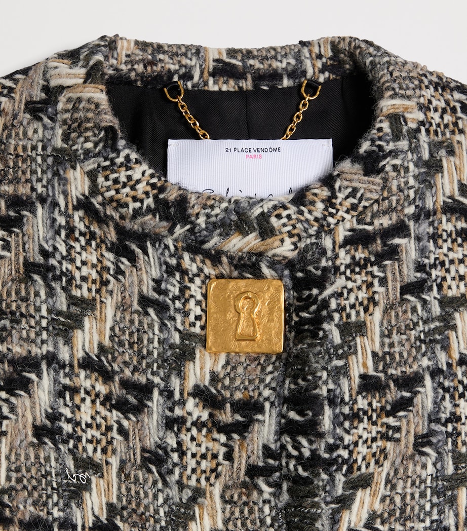 Schiaparelli Womens Tweed Cropped Jacket Multicolor Image 7