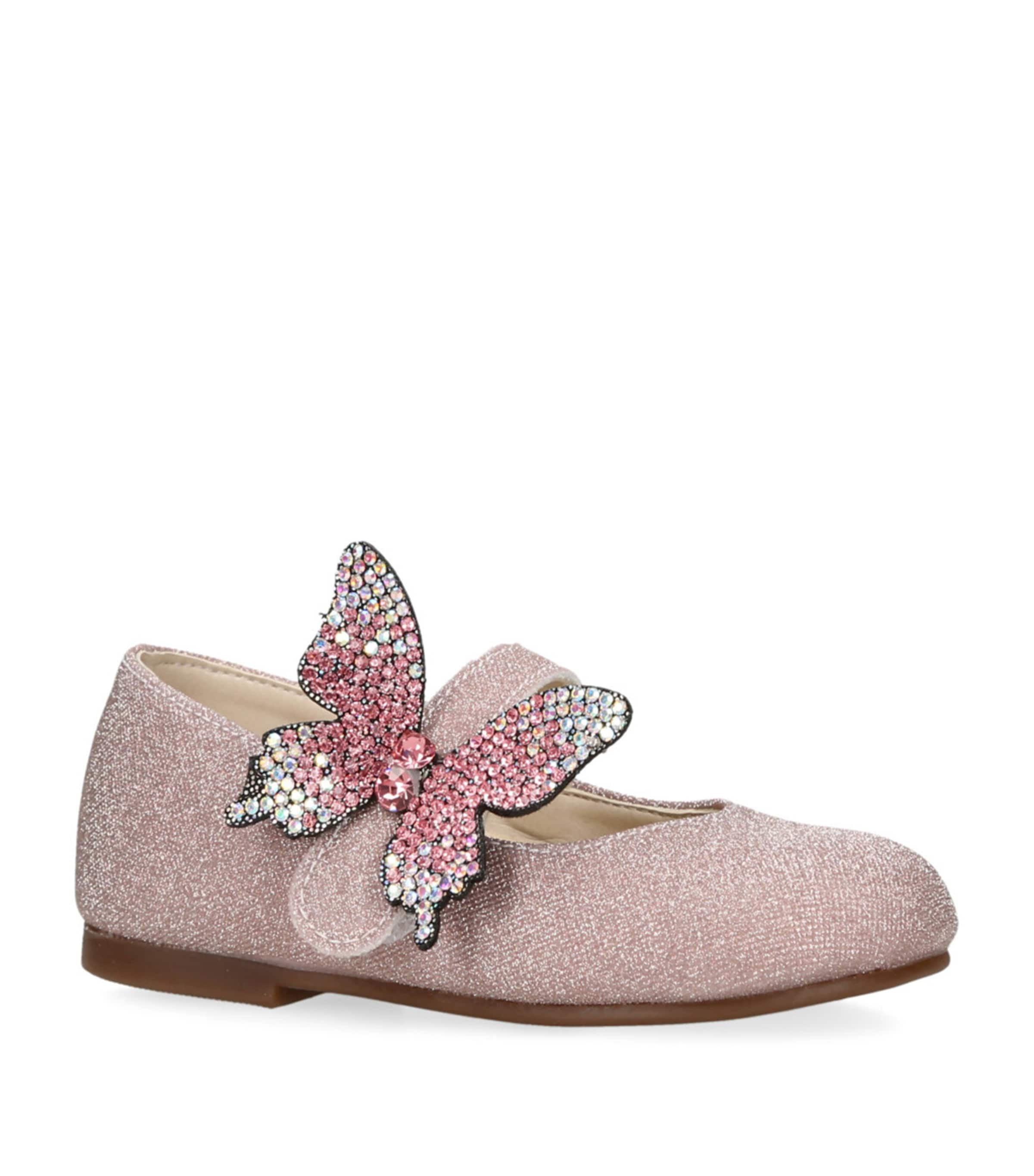 BabyWalker Crystal Butterfly Ballet Flats Pale Pink Image 3