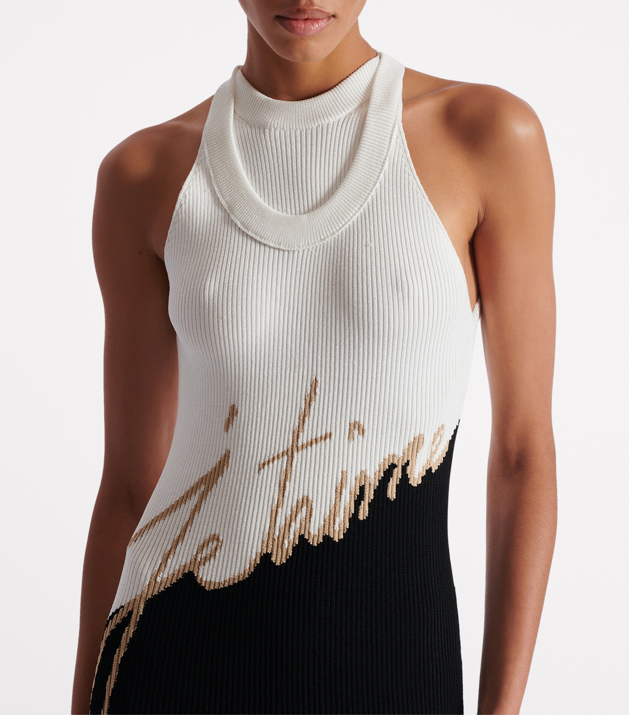 Jacquard Love Letter Maxi Dress EMY NOIR/NUDE/BLANC Image 2