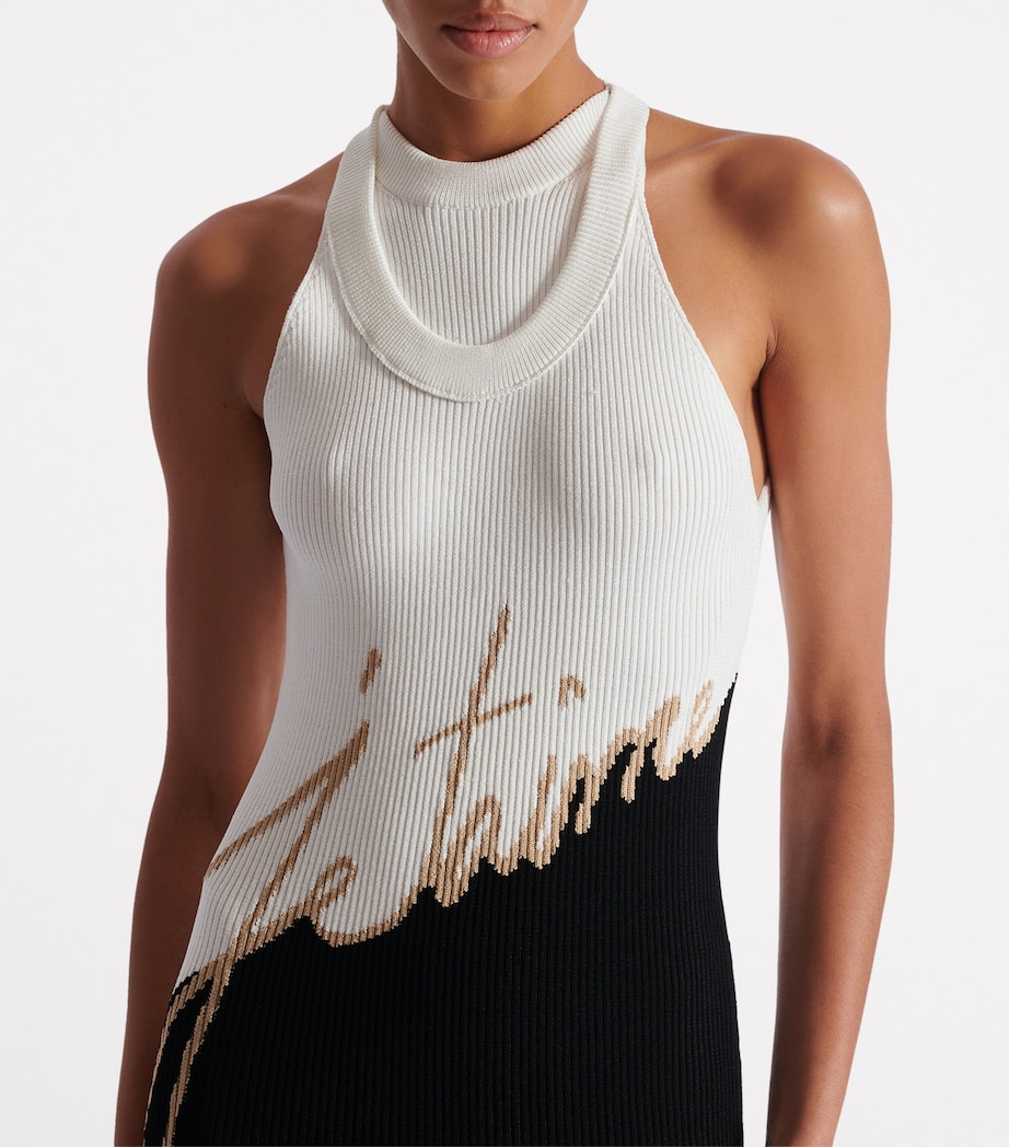 Jacquard Love Letter Maxi Dress EMY NOIR/NUDE/BLANC Image 2