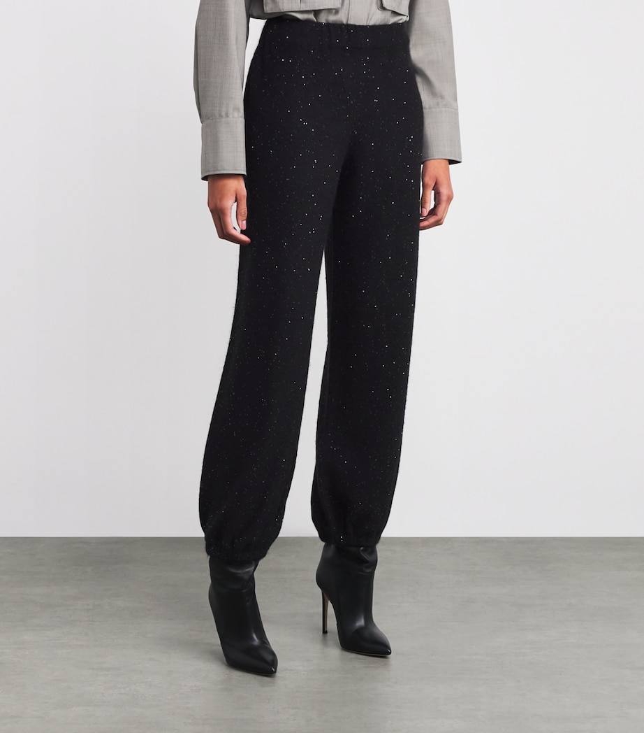 Wool-Silk-Blend Sequin Trousers 825 NERO Image 3