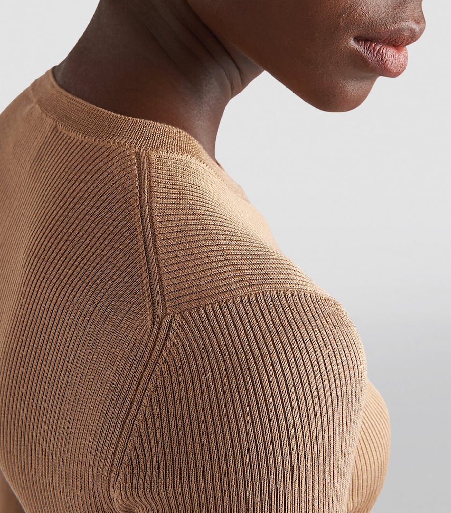 Silk Cropped Logo Sweater F0040 Image 3