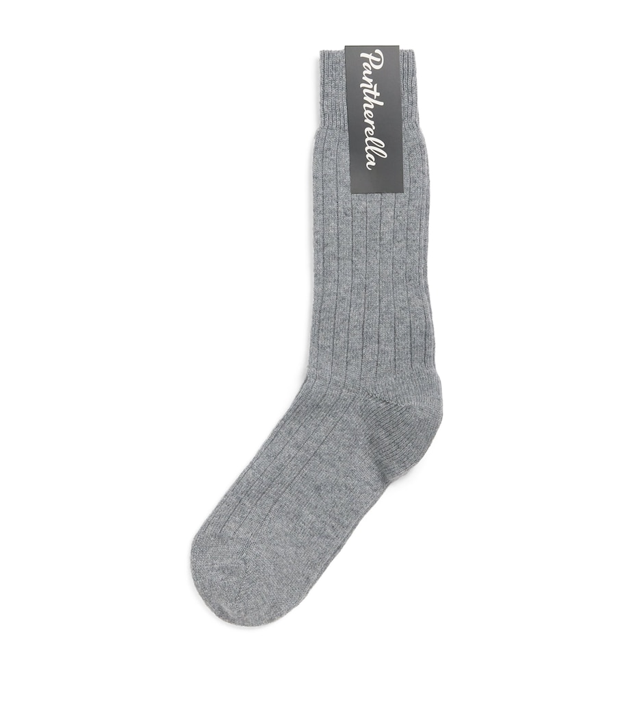 Pantherella Mens Cashmere-Blend Waddington Socks Flannel Grey Image 1