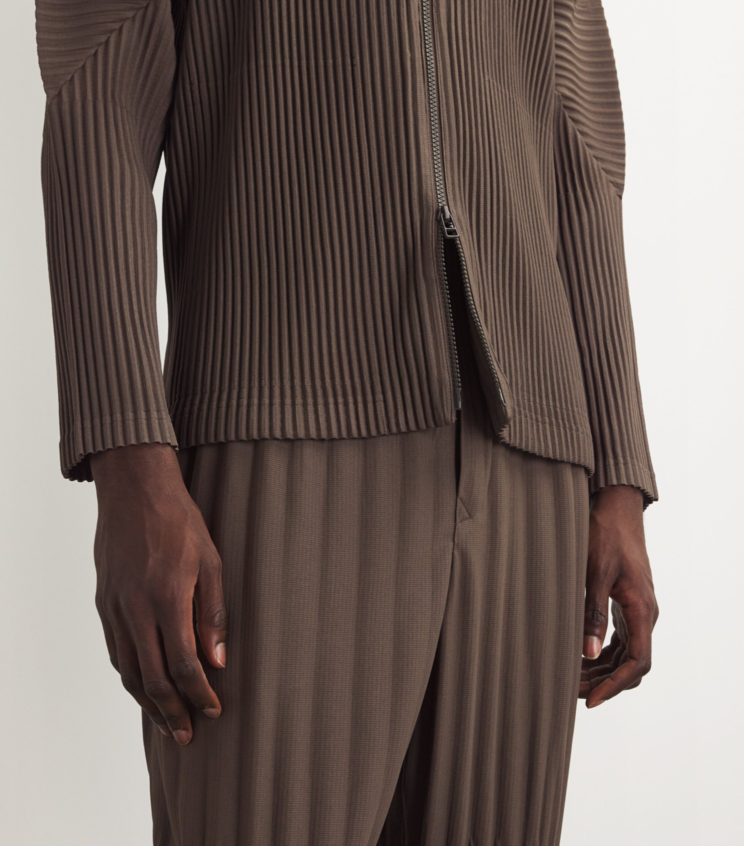 Homme Plissé Issey Miyake Green Pleated Hoodie | Harrods QA