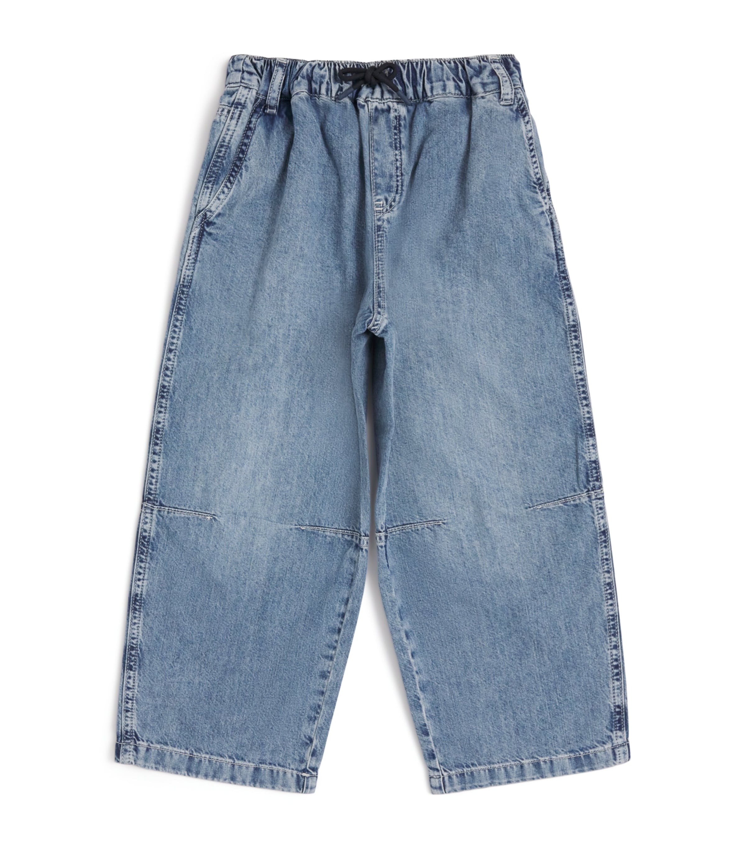 Drawstring Wide-Leg Jeans (4-16 Years) LIGHT BLUE DENIM Image 1