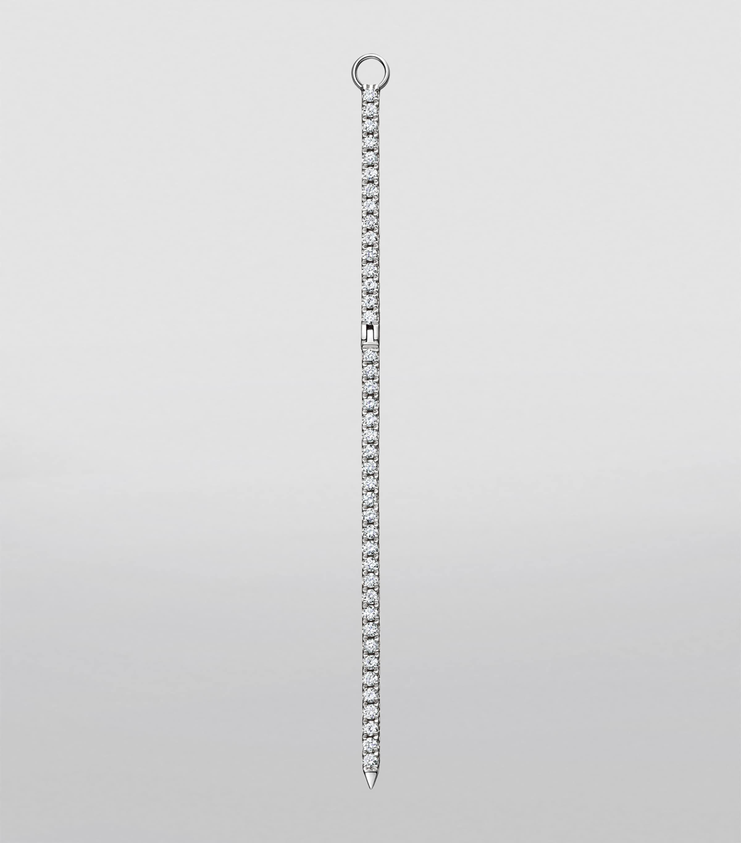 Diamond and Sapphire Eternity Bar Earring Charm (50mm) WHITE GOLD Image 2